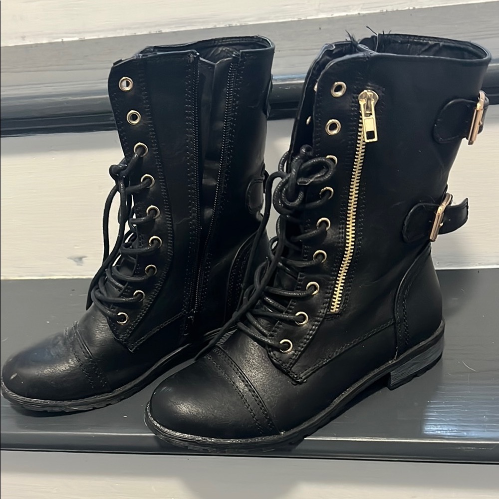 Stylish Black Combat Boots